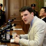 In this Feb. 29, 2016 photo, American student Otto Warmbier speaks as Warmbier is presented to reporters in Pyongyang, North Korea. (AP Photo/Kim Kwang Hyon)