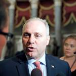 In this May 17 photo, House Majority Whip Rep. Steve Scalise of Louisiana speaks with the media on Capitol Hill in Washington. (AP Photo/Alex Brandon)