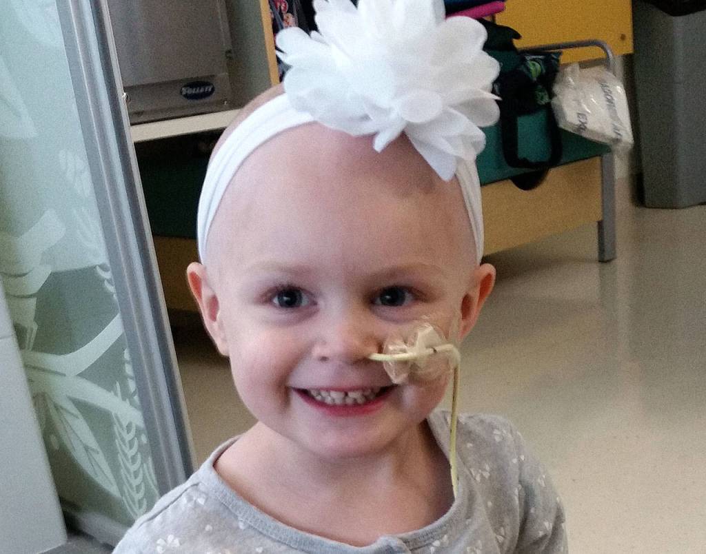 Reese has lost her reddish-brown curly hair because of chemotherapy. (Submitted photo)