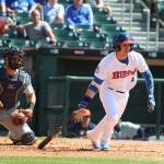 Monroe High School graduate Ian Parmley, seen here during a game with the Triple-A Buffalo Bisons, had a long journey through the minors before making his major-league debut in June. (Photo courtesy of Buffalo Bisons)