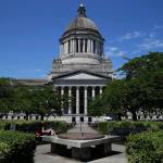 The Legislative Building is shown Friday at the Capitol in Olympia. Details of a new two-year state operating budget were released Friday, the same day Washington lawmakers must vote on the plan in order to prevent a partial government shutdown. (Ted S. Warren/Associated Press)