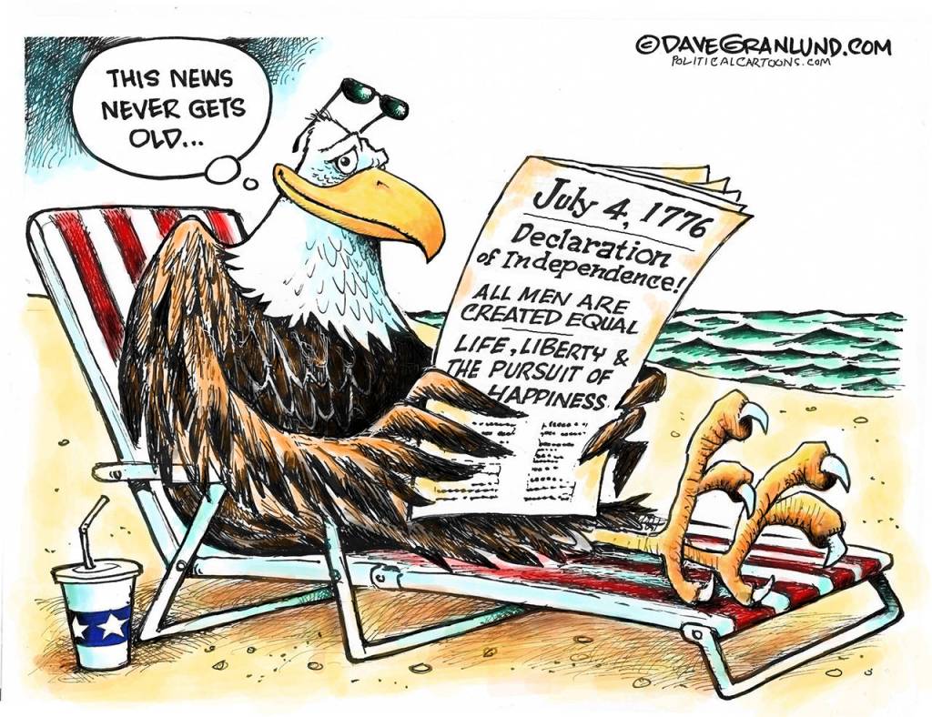 Editorial cartoons for Tuesday, July 4