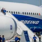 A Boeing 787-10 on display at the Paris Air Show in Paris last month. (Marlene Awaad / Bloomberg News)