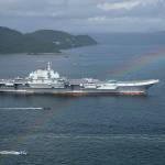 Kin Cheung / Associated Press                                The Liaoning, China&rsquo;s first aircraft carrier, sails into Hong Kong for a port call Friday.