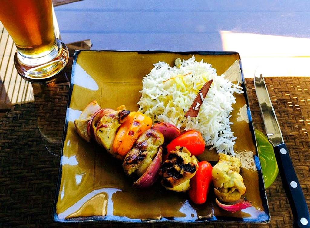 These Persian chicken kebabs are basted with a saffron syrup. (Reshma Seetharam / For The Herald)