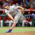 Mariners relief pitcher Dan Altavilla throws during a game against the Angels in Anaheim, California on Saturday. (AP Photo/Chris Carlson)