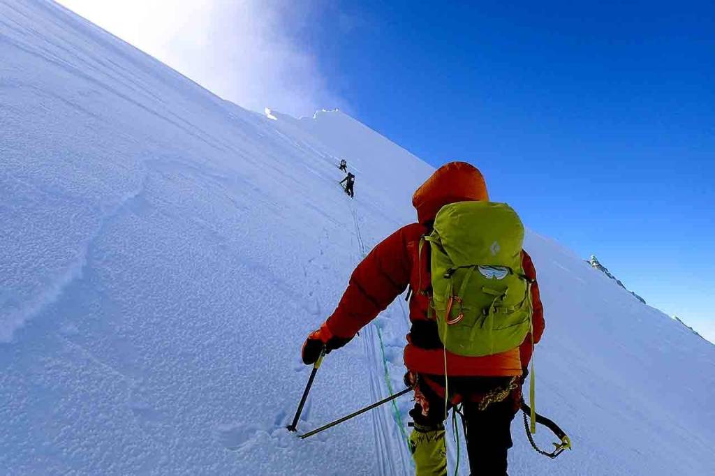 Rick Thurmer climbing Mount Tyree in Antarctica in January. He is the 12th person to summit the 15,919-foot peak. (Rick Thurmer)
