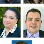 Candidates for commissioner of Fire District 1. Top row, from left: David Chan and P. Bret Chiafalo. Second row: Brandy Donaghy and Michael Ellis. Bottom: Brandon Richards.