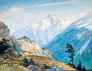The new exhibition at Cascadia Art Museum in Edmonds features the work of Paul Morgan Gustin. Included in the show is &ldquo;Blue Depths,&rdquo; an oil on canvas picturing the head of Elwha Valley in the Olympic Mountains. The exhibit opens July 7 at the museum and continues through Sept. 24.