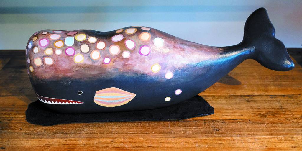 A whale rock made by Camano Rocks at Beach Glass (Andy Bronson / The Herald)