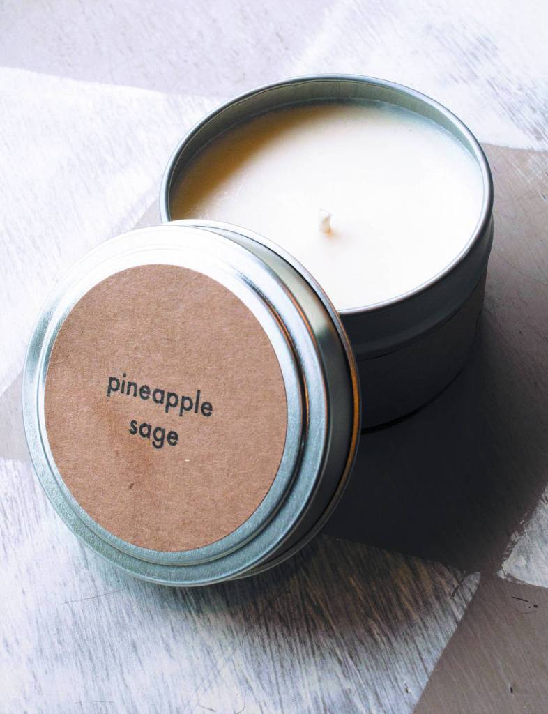 A pineapple and sage candle by LUXE at Beach Glass (Andy Bronson / The Herald)