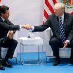 President Donald Trump meets with Mexican President Enrique Pena Nieto at the G20 Summit on July 7 in Hamburg. (AP Photo/Evan Vucci)