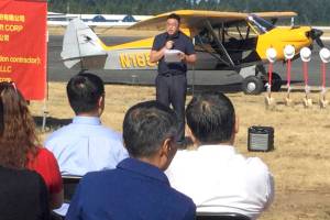 Chinese firm breaks ground on Arlington plane-building plant