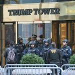 In this 2016 photo, security personnel stand at the front entrance of Trump Tower in New York. (AP Photo/Seth Wenig, File)