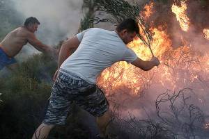 Wildfires rage untamed in Greece, Portugal and Corsica