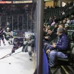 Em[pty seats surround fans as the watch the Everett Silvertips take on the Regina Pats at Xfinity Arena on Tuesday, Jan. 12, 2015 in Everett, Wa. (Andy Bronson/ The Herald )