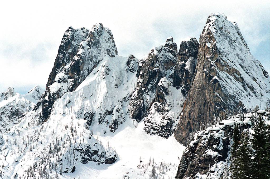 From the Washington Pass Lookout, Liberty Bell Mountain is a show-stopper no matter what the season. (Sharon Wootton/For The Herald)