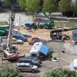 A film set for the movie &ldquo;Deadpool 2&rdquo; sits idle in Vancouver, British Columbia, on Tuesday. (Darryl Dyck/The Canadian Press via AP)