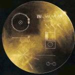 The cover of the 12-inch gold-plated copper disk that both Voyager spacecraft carry. (NASA)
