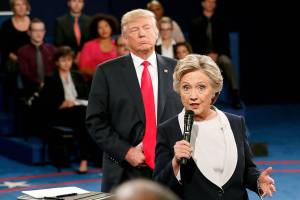 Clinton: My ‘skin crawled’ as Trump hovered on debate stage