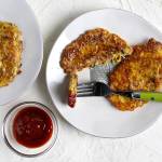 These okonomiyaki, or savory Japanese pancakes, are filled with corn, crab, cabbage and scallions. (Deb Lindsey for The Washington Post)