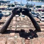Victoria Harbour is replete with works of art, such as this sculpture of hands with binoculars. (Andrea Brown / The Herald)