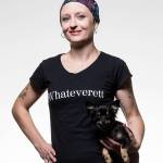 Jillian Ingram models her &ldquo;Whateverett&rdquo; shirt. (Andy Bronson / The Herald)