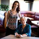 Heidi McCown (left) administered CPR to Pat Ward, a Mukilteo chaplain, when her heart stopped beating during breakfast with friends at Jimmy Jacks in Everett on April 29. Ward has since been recovering from the emergency surgery needed to repair an aortic dissection. (Ian Terry / The Herald)