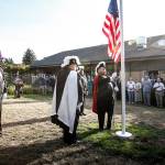 Members of the Stanwood Knights of Columbus perform a ceremony before the start of a fundraising dinner at St. Cecilia Catholic Church on Saturday. (Ian Terry / The Herald)