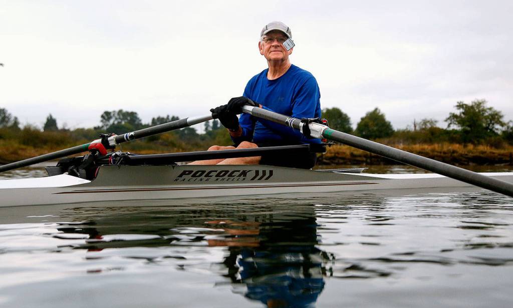 Following his morning workout, Jaquette returns to the dock. (Dan Bates / The Herald)