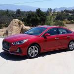 Hyundai&rsquo;s new cascading grille is a notable feature of the redesigned 2018 Sonata midsize sedan. (Mary Lowry photo)