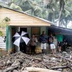 A home surrounded by debris brought in by Hurricane Irma in Nagua, Dominican Republic, on Thursday. (AP Photo/Tatiana Fernandez)