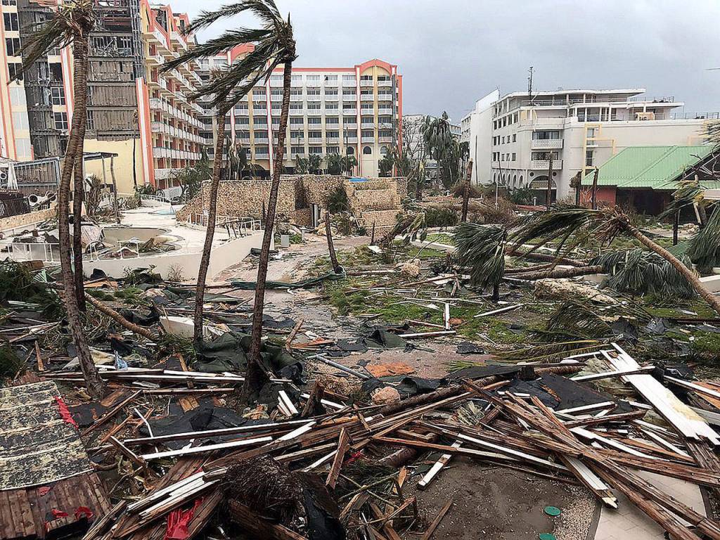 Storm damage in the aftermath of Hurricane Irma on the island of St. Martin. (Jonathan Falwell via AP)