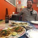 Trevor Lane of Seattle gets ready to settle in for a three-plate feast at Ade&rsquo;s Mexican Deli in Everett. (Ben Watanabe / The Herald)