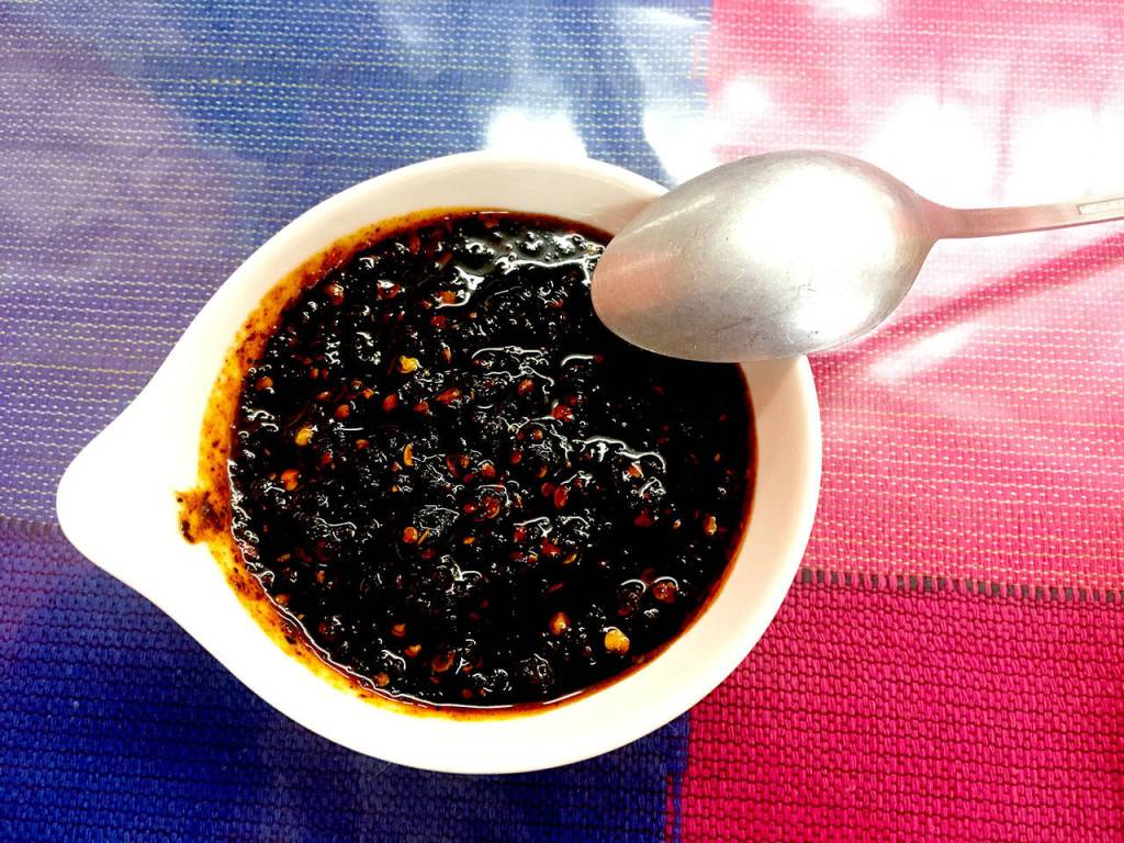 The &ldquo;hot momma&rdquo; sauce is made in-house at Ade&rsquo;s Mexican Deli and is a popular addition to many of their patrons&rsquo; dishes. (Ben Watanabe / The Herald)