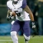 Washington Huskies wide receiver Chico McClatcher (6) in the first half of an NCAA college football game late Saturday, Sept. 23, 2017, in Boulder, Colo. (AP Photo/David Zalubowski)