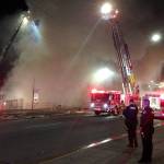 Big fire destroys building on Broadway in Everett (video)