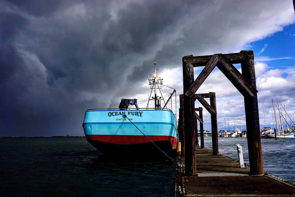 Ocean Fury. That perfect moment of catching a storm rolling into the Everett Marina.