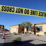 Police tape blocks the home of Stephen Craig Paddock on Monday in Mesquite, Nevada. (AP Photo/Chris Carlson)
