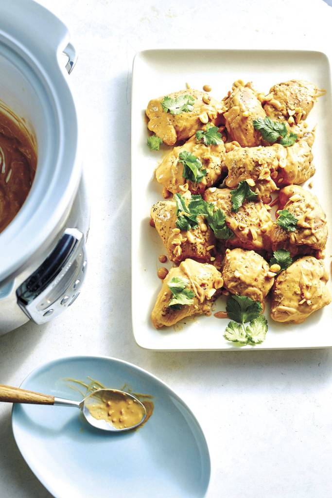 Peanut ginger chicken is a Thai-inspired slow cooker recipe. Even if youre a picky eater, the author recommends you try this. (Hector Manuel Sanchez)