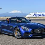 Mary Lowry in the 2018 Mercedes-AMG GT C Roadster at the Erickson Aircraft Collection museum in Madras, Oregon, during Run to the Sun. The roadster was voted best convertible and best overall in the events evaluation of fun-to-drive performance vehicles. (Doug Berger / NWAPA)