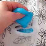 Bardsley exercises her wrist by working with a blue putty. (Photo courtesy of Jennifer Bardsley)