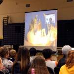 Haller Middle School students Skyped with NASA engineer Nujoud Merancy on Oct. 5 to learn more about the Orion spacecraft and its mission. (Contributed photo)