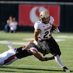 Colorado running back Phillip Lindsay (23) runs the ball during a game against Oregon State in Corvallis, Oregon on Saturday. (AP Photo/Timothy J. Gonzalez)