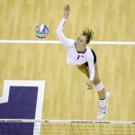 Washingtons Lauren Sanders leaps to spike a ball during the Huskies match against Utah on Oct. 6 in Seattle. Sanders, a former Glacier Peak standout is an integral part of UWs nationally-ranked volleyball team in her first collegiate season. (Scott Eklund/Red Box Pictures)