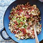 Swaney advises browning the shiitake mushrooms before adding them to this fried rice dish. (Laura Edwards)