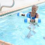 Wilhelmina Delco, who turned 88 in July, exercises five days a week in a pool near her home in Austin, Texas. (Sharon Jayson / Kaiser Health News)
