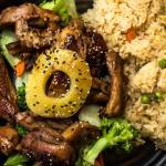 The Hawaiian grill plate with chicken and fried rice. (Andrew Bronson / The Herald)