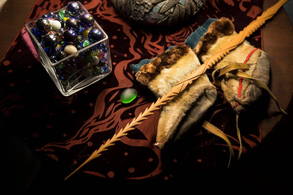 Most of Wendy Keene and Tim Schultzs home decor has been found by Keene at local thrift stores. (Ian Terry / The Herald)