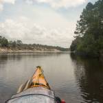 Landaus kayak Whisper plies the calm of the Tennesee-Tombigbee Waterway. (Hank Landau)